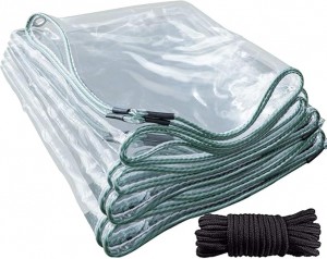 6′ x 8′ Clear Vinyl Tarp Super Heavy Duty 20 Mil Transparent Waterproof PVC Tarpaulin with Brass Grommets 6' x 8' Clear Vinyl Tarp Super Heavy Duty 20 Mil Transparent Waterproof PVC Tarpaulin with Brass Grommets 2