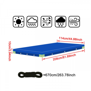 Flat Tarpaulin 208 x 114 x 10 cm Trailer Cover PVC Waterproof and Tear-Resistant Tarpaulin2