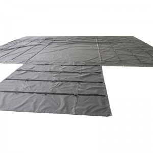 24'*27'+8'x8' Ağır Vinil Suya Davamlı Qara Yastıq Taxta Tarp Yük maşını Qapağı taxta brezent 1