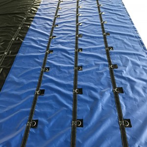 24 '* 27' + 8'x8' Vinyl lou ki enpèmeyab Nwa Flatbed Lumber Tarp kamyon kouvèti